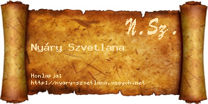 Nyáry Szvetlana névjegykártya